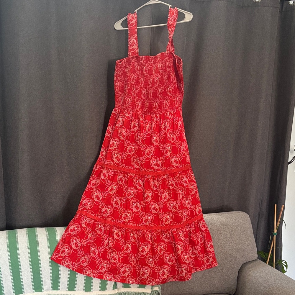 Cracker Barrel Red Floral Maxi Dress
